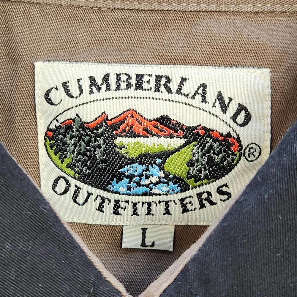 Cumberland Outfitters Shirt Mens Large Brown Colorblock Button Down Western - Picture 3 of 9